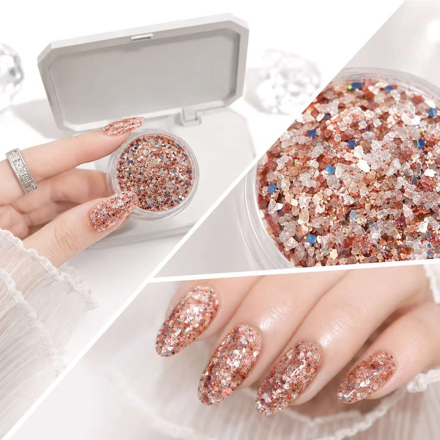 SJP Nail Art Chips, Bunte Shell Chips, Weißgold Folie & Strass Zubehör - Bild 2