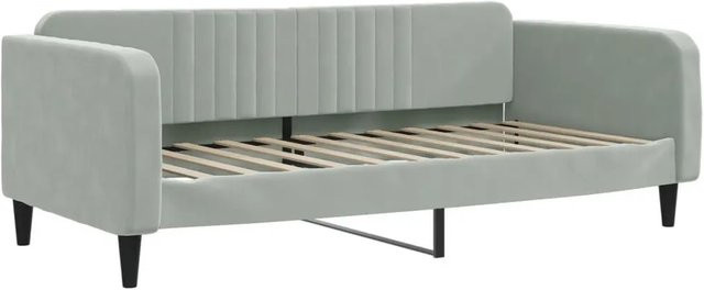 vidaXL Tagesbett aus Samt in Hellgrau, B/T/H: 200 x 100 x 75 cm - Bild 1