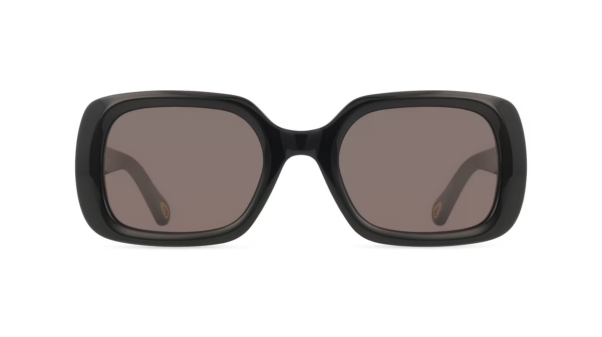 Chloé CH0333S Sonnenbrille Vollrand, Eckig, Acetat, Damen, schwarz, grau - Bild 1