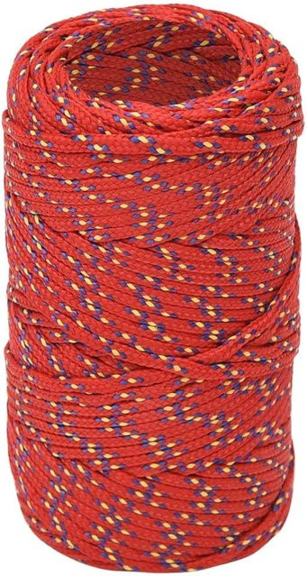 vidaXL Bootsseil aus Polypropylen in Rot, Länge: 100 m, Durchmesser: 2 mm - Bild 1