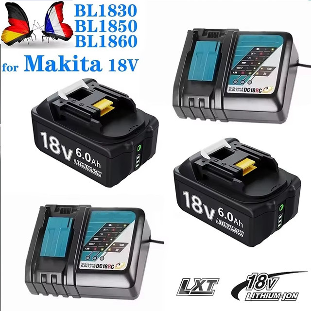 Makita Akku Set 18V mit 6000mAh BL1830 Akku und 6A Ladegerät in Schwarz - Bild 1