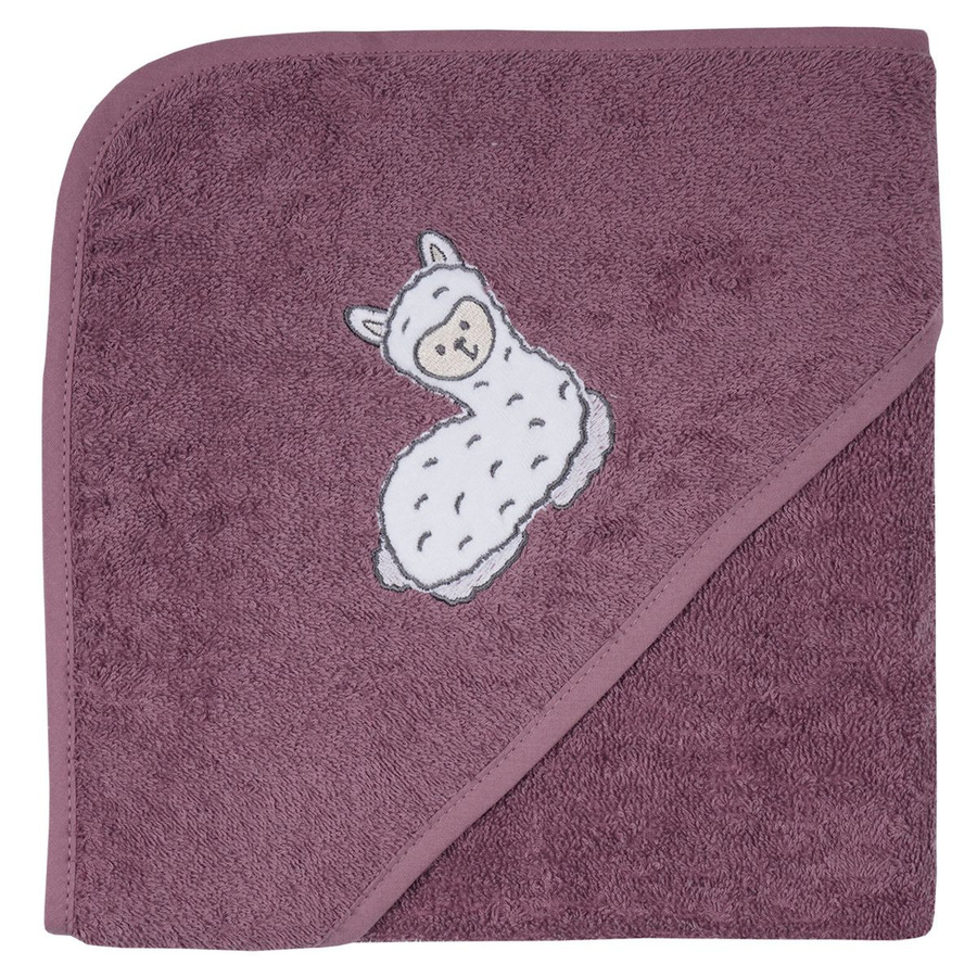 Wörner Kapuzenbadetuch mit Lama-Stickerei in Mauve, Breite: 80 cm, Höhe: 80 cm - Bild 1