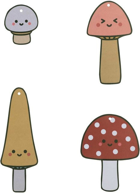 Rico Design Paper Poetry Papieranhänger mit Pilz-Motiven, 8 Stück, mehrfarbig - Bild 1