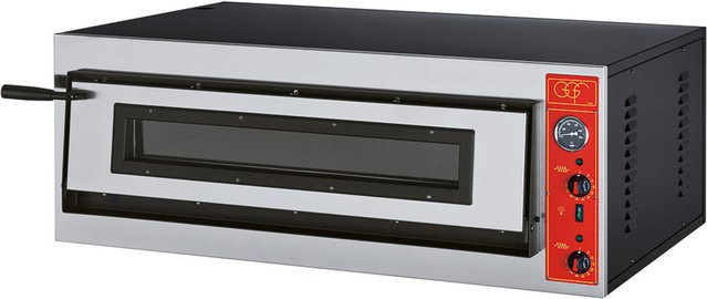 GGF Pizzaofen mit einer Kammer für 6 Pizzen Ø 300 mm, 6,4 kW, Farbe: silber/schwarz, B/T/H: 115 x 73,5 x 42 cm - Bild 1