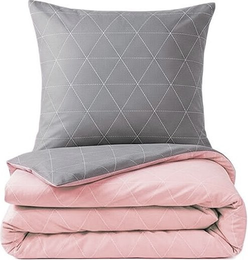 Renforce Wendebettwäsche COFI 1453 aus 100% Baumwolle mit Reißverschluss und Graphic Design in Pink, Grey und Multicolour - Bild 1