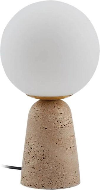 Lindby Tischlampe Kirstan Modern aus Stein in Weiß, 1-flammig E27, Höhe: 33,0 cm - Bild 1