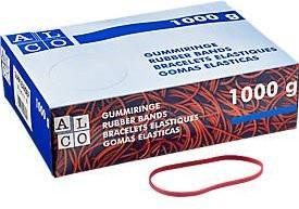 ALCO Gummibänder rot, B: 4 mm, L: 130 mm, 1000 g - Bild 1