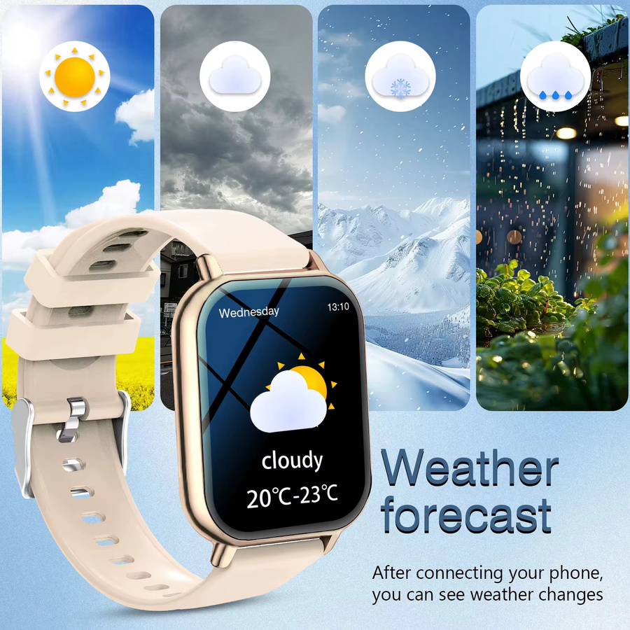 LAXASFIT Smartwatch mit Bluetooth, Anruffunktion, Nachrichtenerinnerung und Schlafmonitor in Schwarz für Damen und Herren - Bild 4