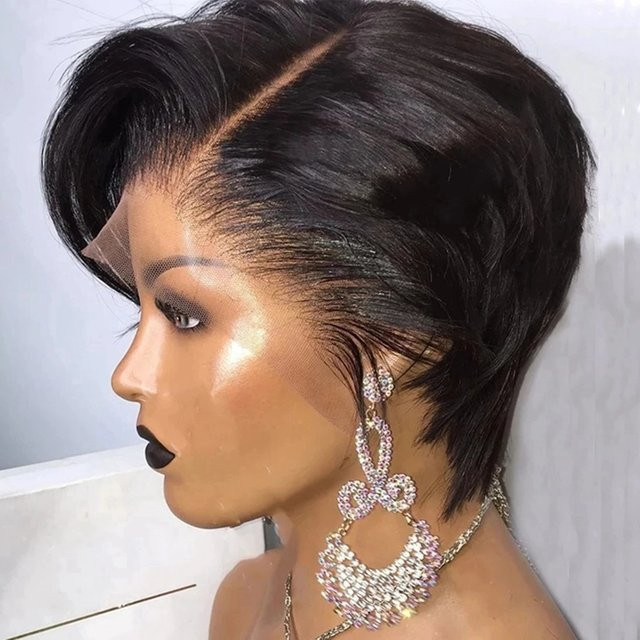 HJ WEAVE BEAUTY Perücke Kurzer Bob, Echthaar, Brasilianisches Haar, Damen - Bild 1