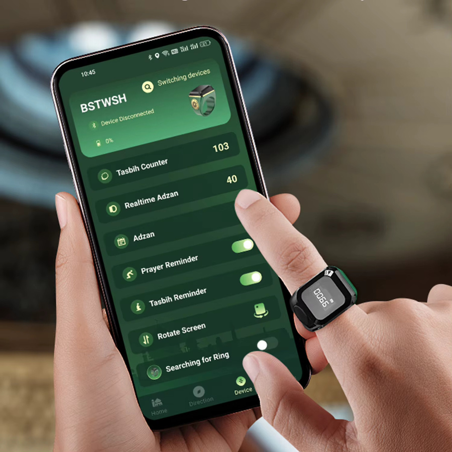 Aideepen Tragbarer Digitaler Zählring mit Smart-App und Bluetooth, Weiß, Unisex - Bild 6