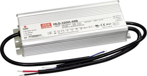 Mean Well HLG-320H-48B LED-Treiber, dimmbarer LED-Trafo in Silber, Konstantspannung 24 - 48 V/DC, 321 W, 6.7 A, IP67 Schutzklasse - Bild 1