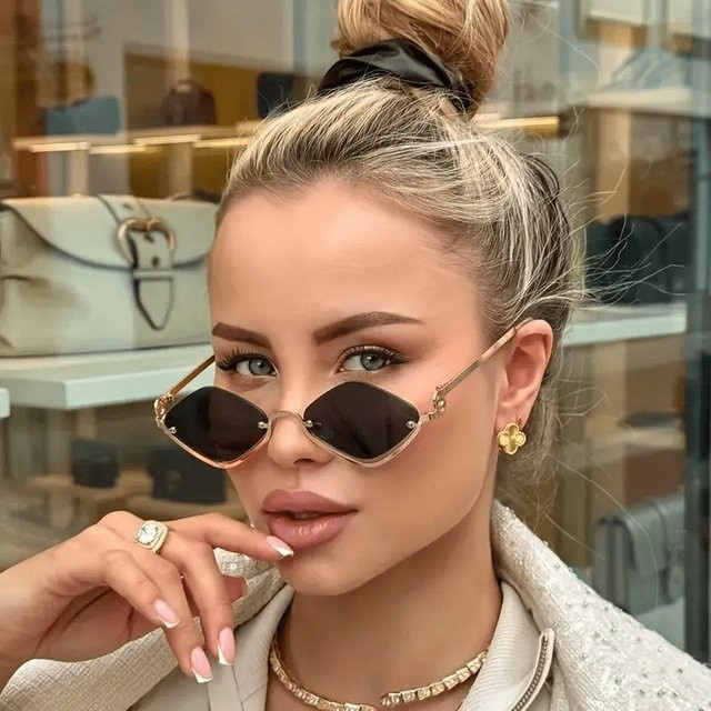 ERIKOLE Korrektionsbrille Damen, Halbrand, Metall, Diamant-Stil - Bild 1
