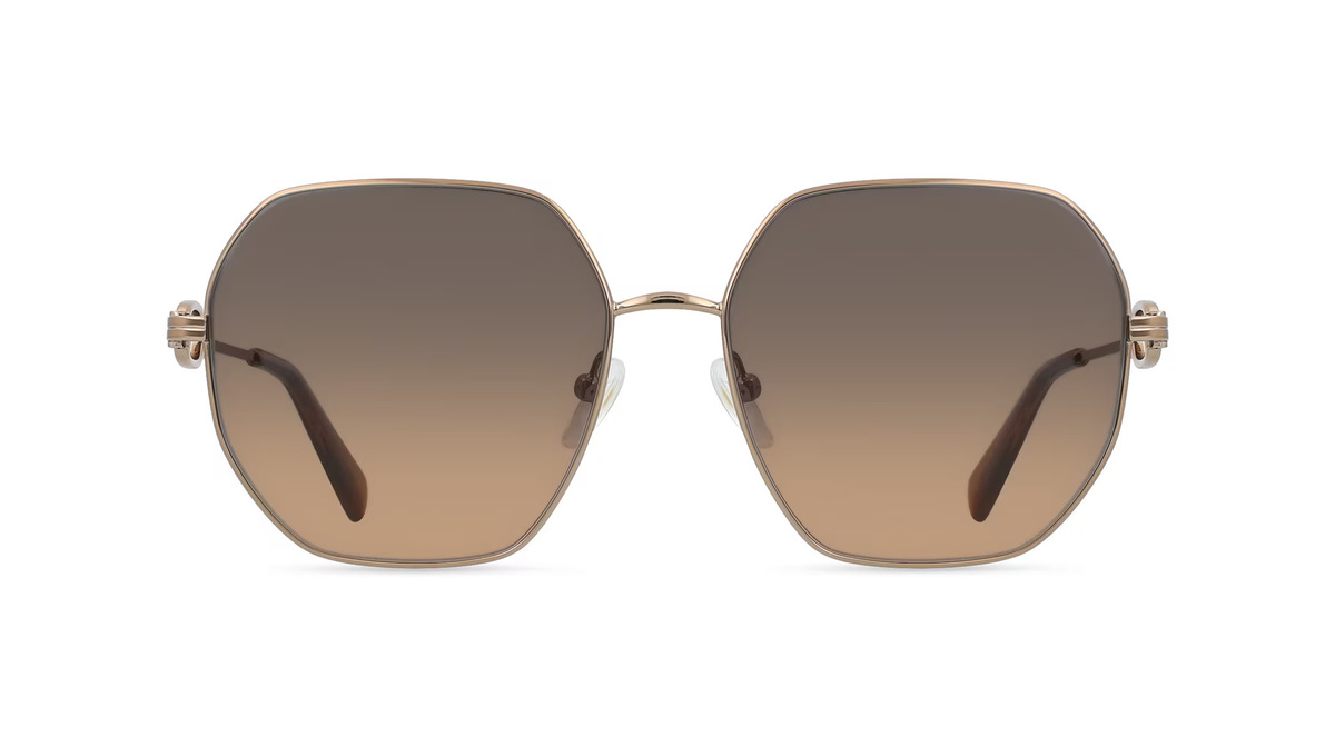 Longchamp LO187S Sonnenbrille, Vollrand, Quadratisch, Metall, Damen, braun, grau - Bild 1