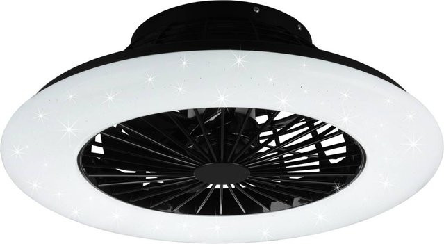 Reality Deckenleuchte Stralsund LED in Schwarz und Weiß aus Kunststoff, dimmbar mit Fernbedienung und Timer, H: 16 cm, B: 50 cm - Bild 1
