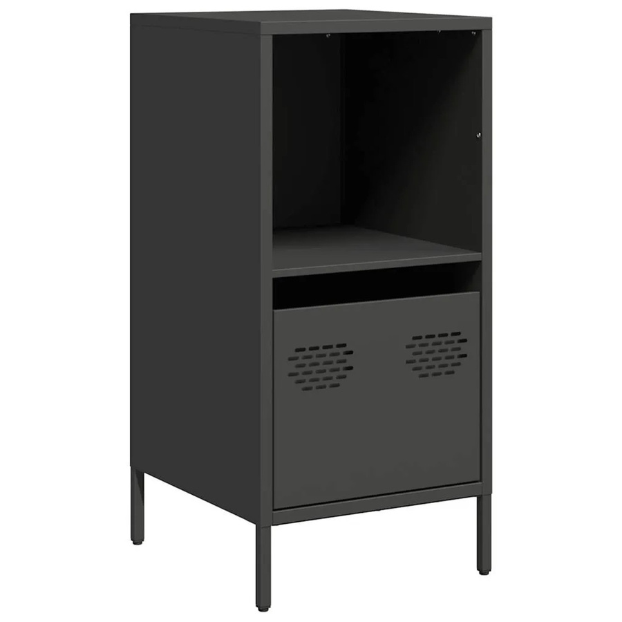 vidaXL Sideboard aus kaltgewalztem Stahl in Schwarz matt, B/T/H: 35 x 39 x 73,5 cm - Bild 2