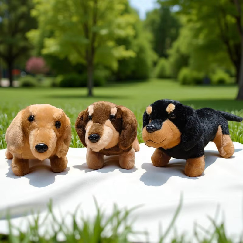 MIAOOWA Dackel-Plüschtier, Welpen-Puppe, Schwarz, Braun - Bild 3