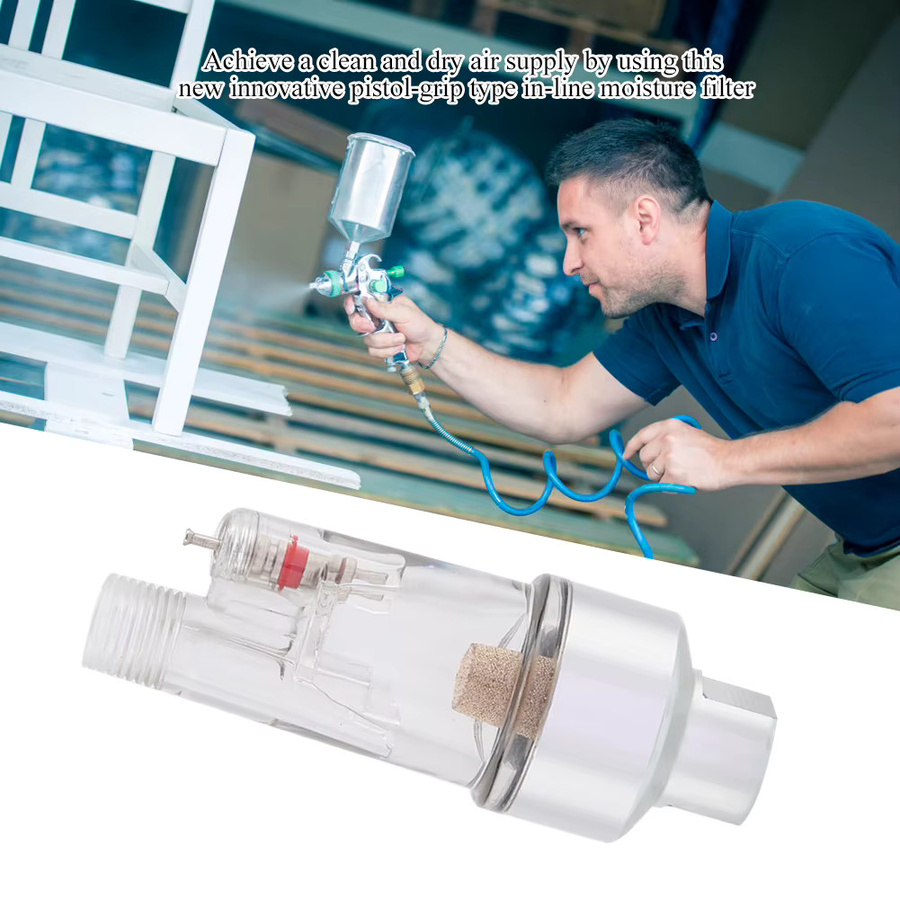 ESTINK Airbrush-Inline-Mini-Separator als Wasserfalle für Luftfilter mit 1/8 Zoll Gewinde, transparent - Bild 2
