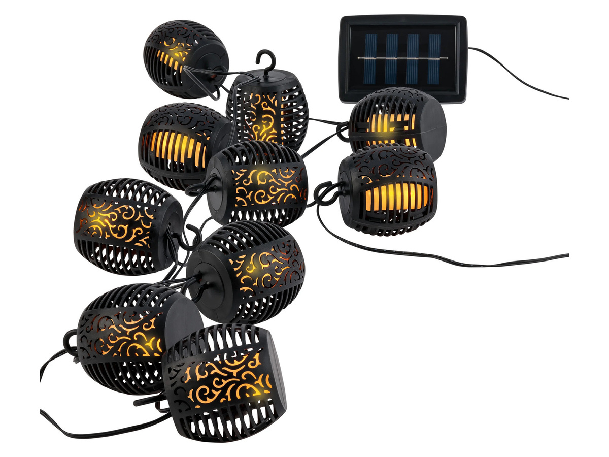 LIVARNO Lichterkette mit Flammeneffekt, Solarbetriebene Mini Laterne mit 100 LED - Bild 2