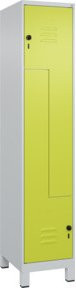 C+P Z-Spind Classic PLUS mit 2 Fächern, Füße, Grau/Grün, H x B x T: 195 x 40 x 50 cm - Bild 1