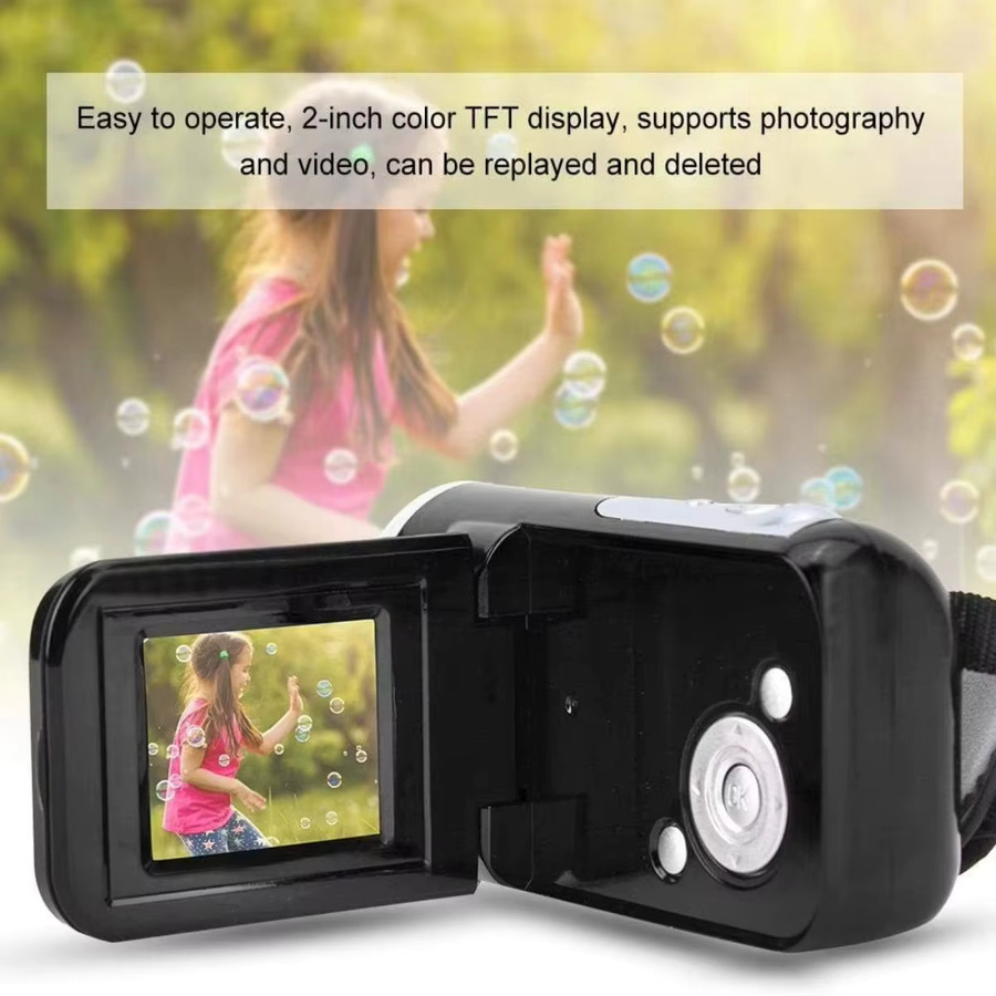 VIBRATITE Kompaktkamera in Schwarz mit Drehbildschirm für Full-HD-Videos und Fotos - Bild 3