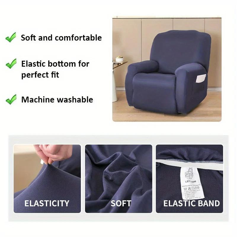 Yiran Furniture Sessel-Überwurf 4-teilig aus Polyester, rutschfest und waschbar mit Tasche - Bild 4