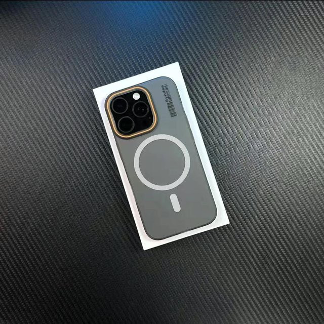 MagSafe kompatible Stoßfeste Armor Hülle mit Metall Linsenabdeckung für iPhone 16 Pro Max, 15, 14, 13, 12 von Bai Fen Bai-Digital 3C in Grau - Bild 1