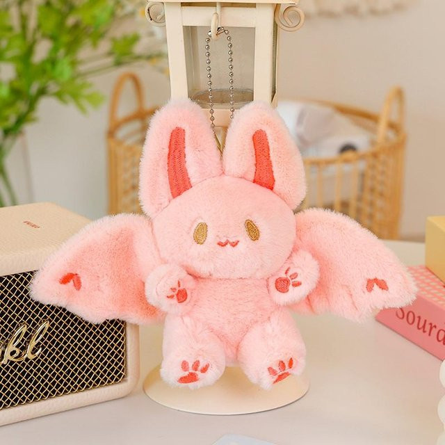 Yiran toy Kawaii Fledermaus Kaninchen Plüschtier, 15cm, Rosa / Pink - Bild 1
