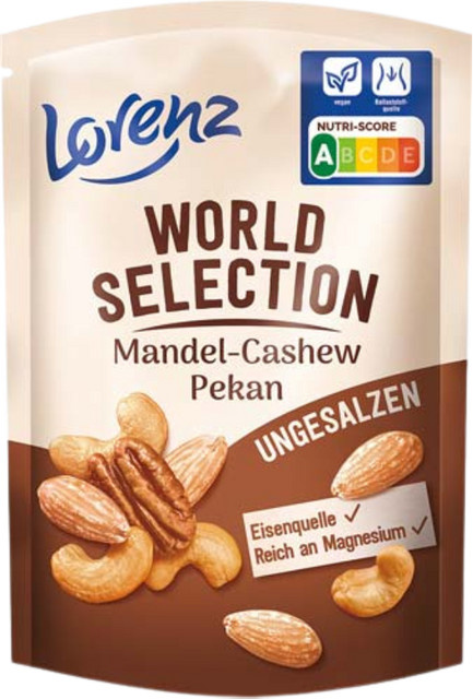 Lorenz World Selection Mandel Cashew Pekan geröstet ungesalzen 90 g - Bild 1