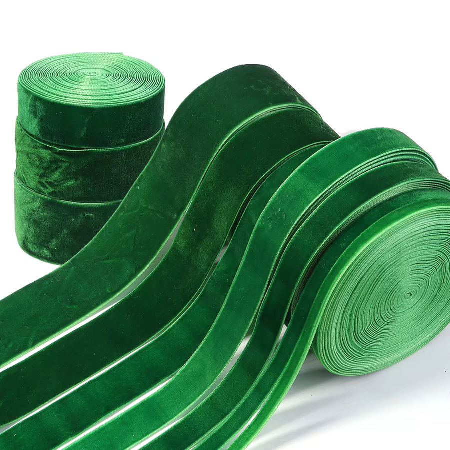 Dunkelgrünes Samtband für Weihnachtsdekoration und DIY-Geschenkverpackungen, Breite: 6 mm bis 38 mm - Bild 5