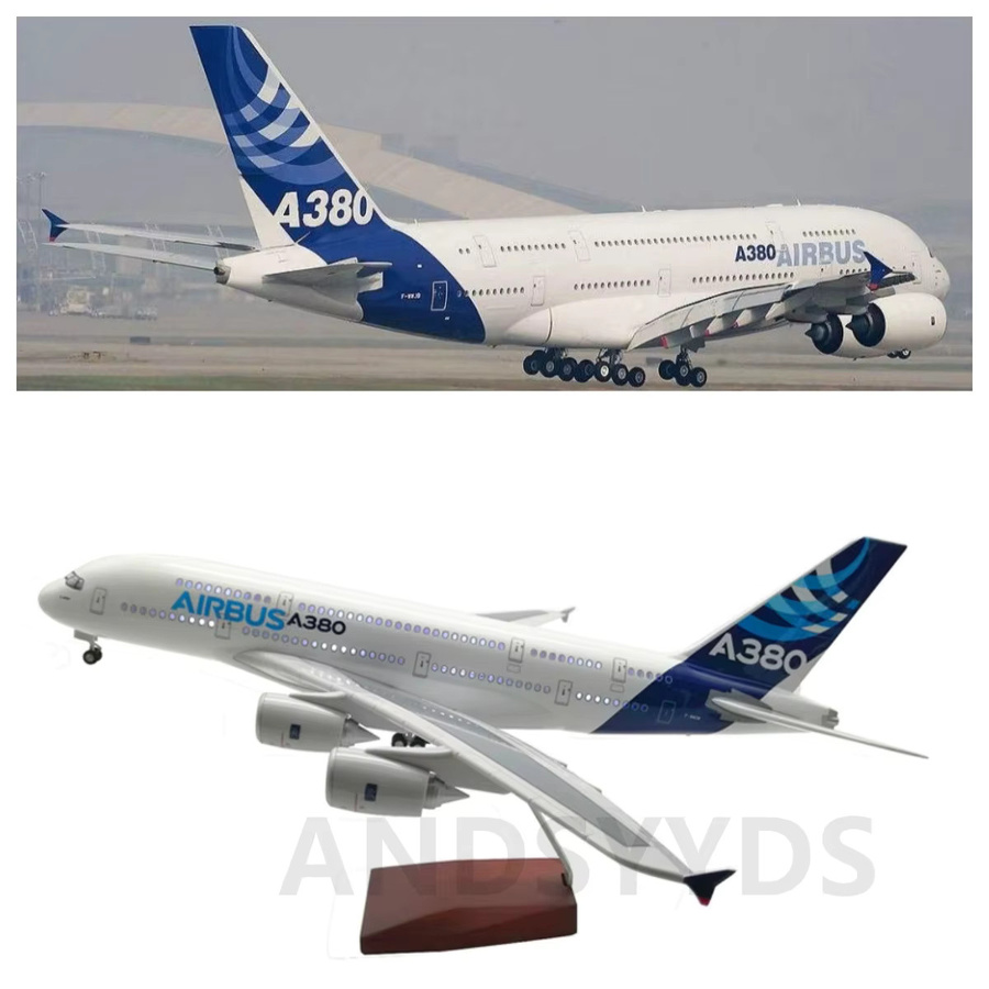 ZOCO Airbus 380 A380 Flugzeug-Modell, Druckguss-Flugzeug, 1:160, Metall, Weiß - Bild 2