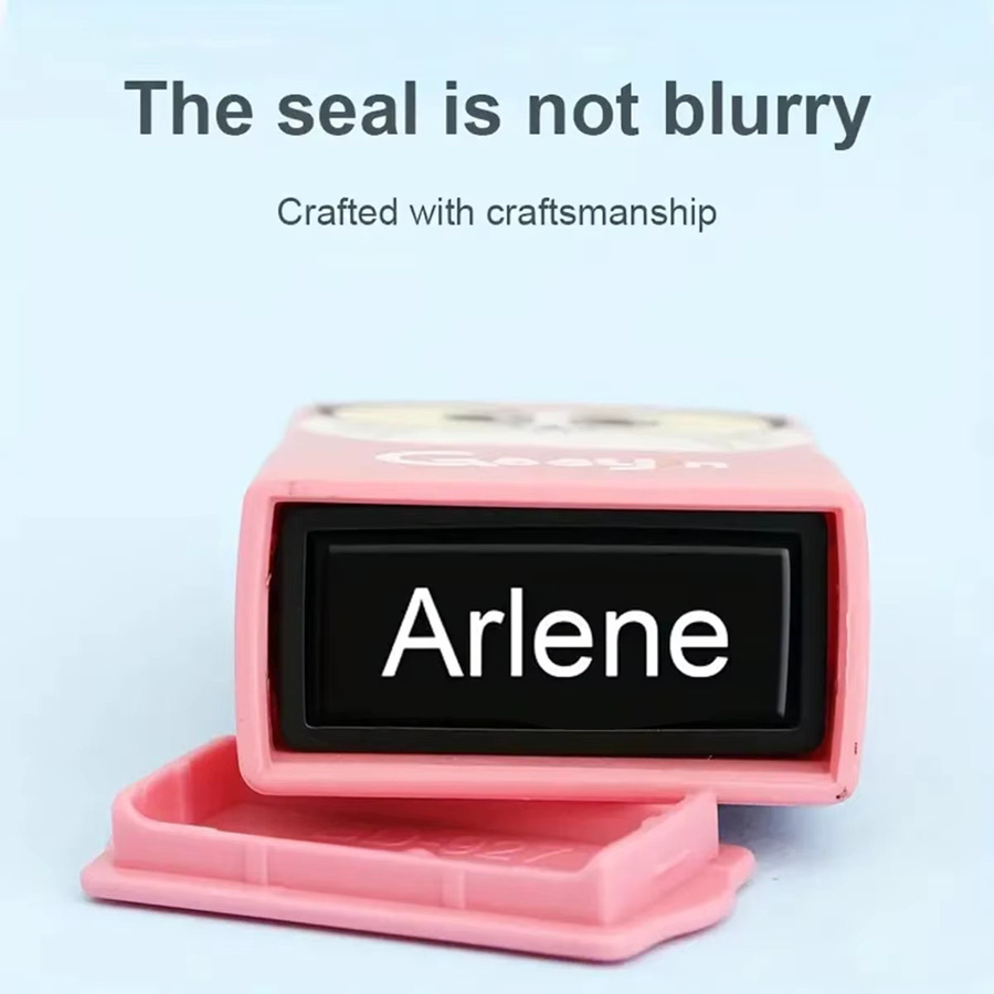 Personalisierter wasserdichter Namensstempel für Kleidung in Pink für Damen und Herren - Bild 2