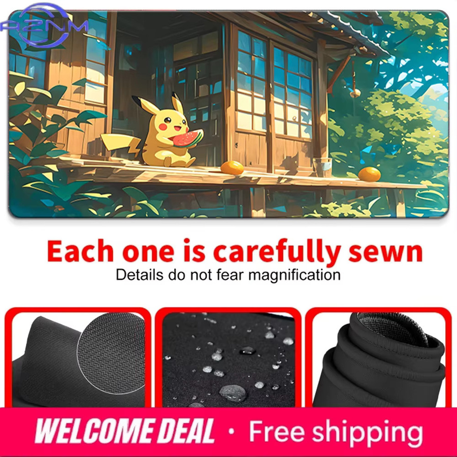 Potdemiel Schreibtischunterlage Pikachu Wassermelone Rutschfeste Mausmatte Multicolour - Bild 4
