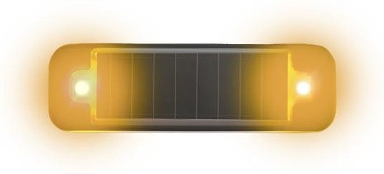 Solar-Warnlicht Pioggia solare LED Fahrradlampe Gelb mit Akku und Wasserdichtigkeit für Motorrad und Fahrrad - Bild 1