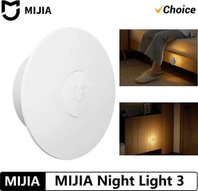 MIJIA Nachtlicht Version 3 mit Bewegungssensor, wiederaufladbar, warmweiß, Farbe: Weiß - Bild 1