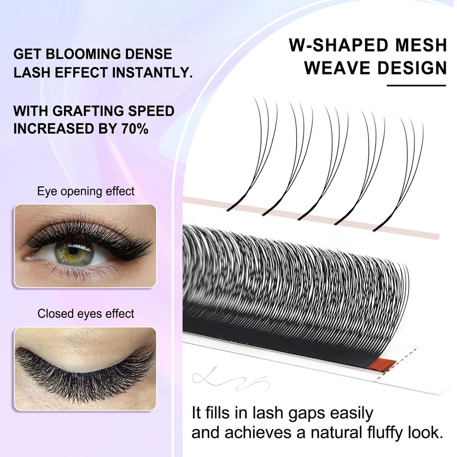 CoMango W-Stil Wimpernverlängerungen, 8–15 mm, natürlich, Unisex - Bild 3
