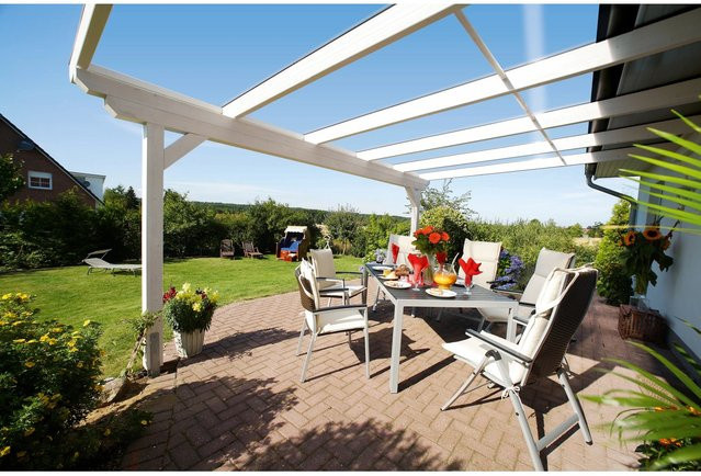 Skan Holz Glas-Eindeckung für Terrassenüberdachung VSG 10mm transparent B: 648 cm, T: 400 cm - Bild 1
