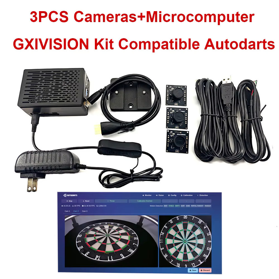 GXIVISION Autodarts DIY Kit mit IMX179/OV9732 Kameramodul, Mikrocomputer und vorinstalliertem Linux-System in Schwarz mit WLAN - Bild 4