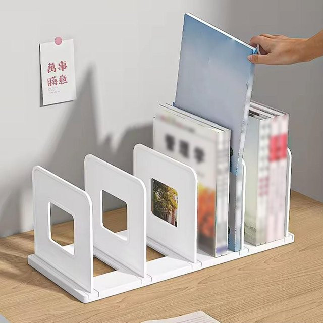 Praktische Buchstützen aus Kunststoff für das Büro und den Schreibtisch als Organizer für Bücher und Dateien - Bild 1