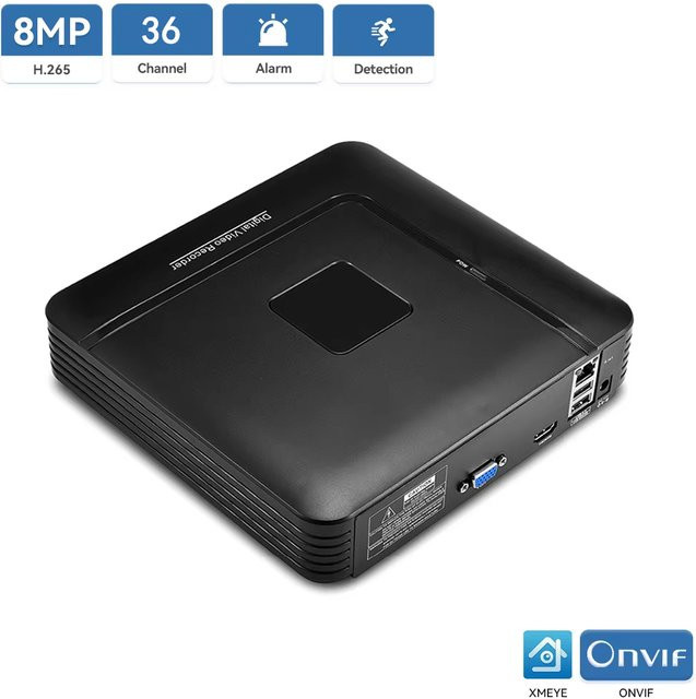Hamrolte H.265 CCTV NVR Mini Netzwerk-Videorekorder mit 4K, Gesichtserkennung und Cloud-Unterstützung, Schwarz - Bild 1