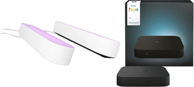 Philips Hue Play Lightbar Doppelpack Weiß mit HDMI Sync Box 4K LED TV Backlight Set - Bild 1