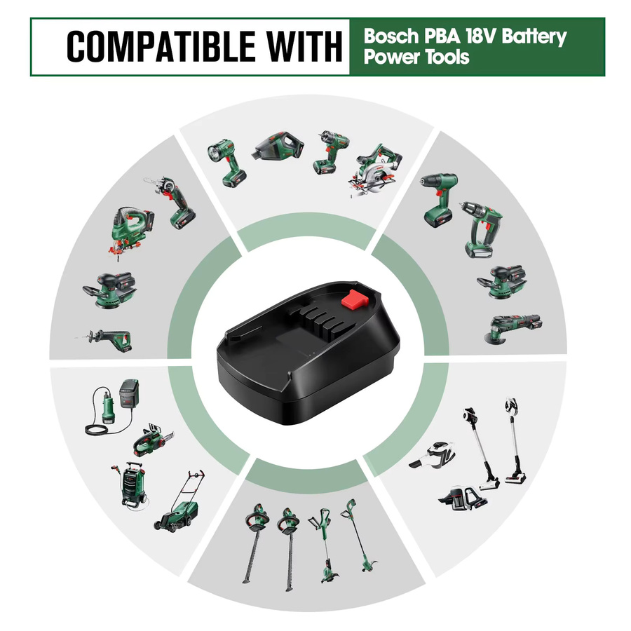 Makita Akku-Adapter für 18V Akku BL1840B zur Nutzung mit Bosch PBA Lithium-Elektrowerkzeugen in Schwarz - Bild 3