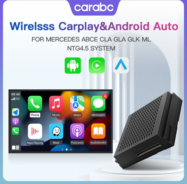 CARABC Wireless CarPlay Adapter für Mercedes Benz mit Android Auto, Mirror Link und AirPlay, Farbe: Schwarz - Bild 1