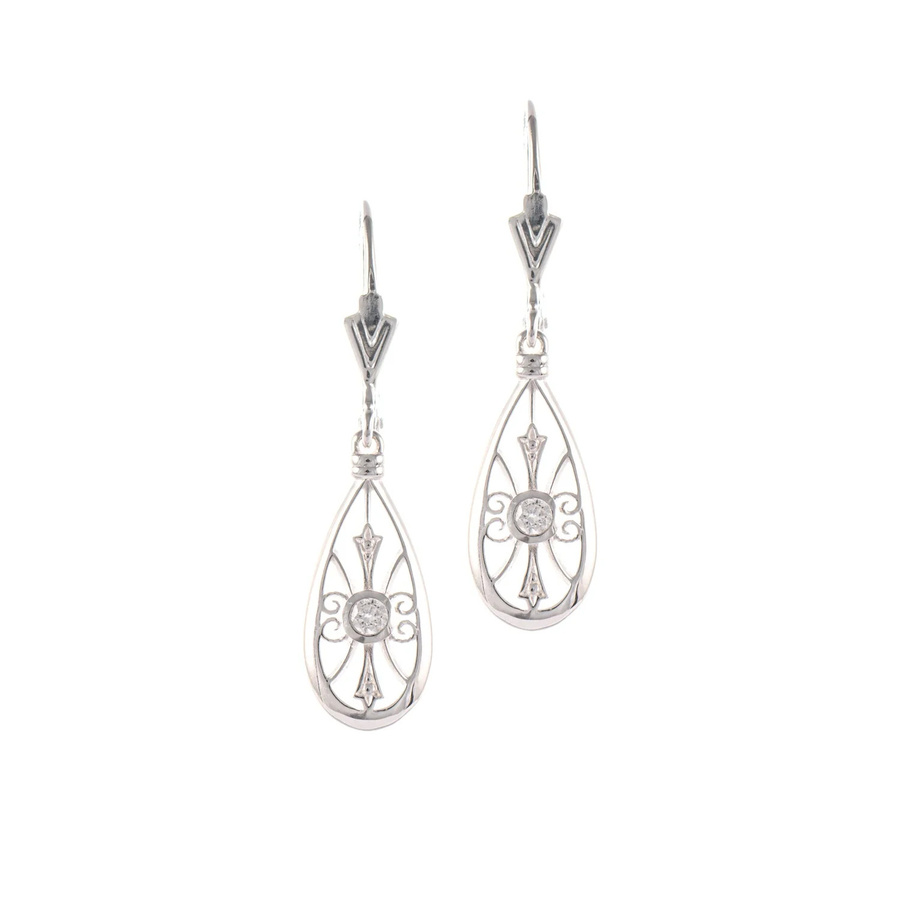 Ohrringe 925 Silber, Zirkonia weiss - Bild 1