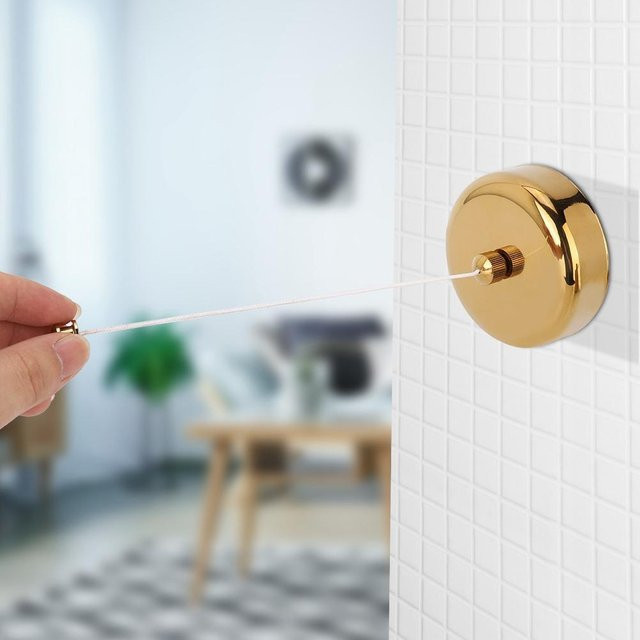 KaiSai Wandmontierte Teleskop-Wäscheleine aus 304 Edelstahl in Grau - Bild 1