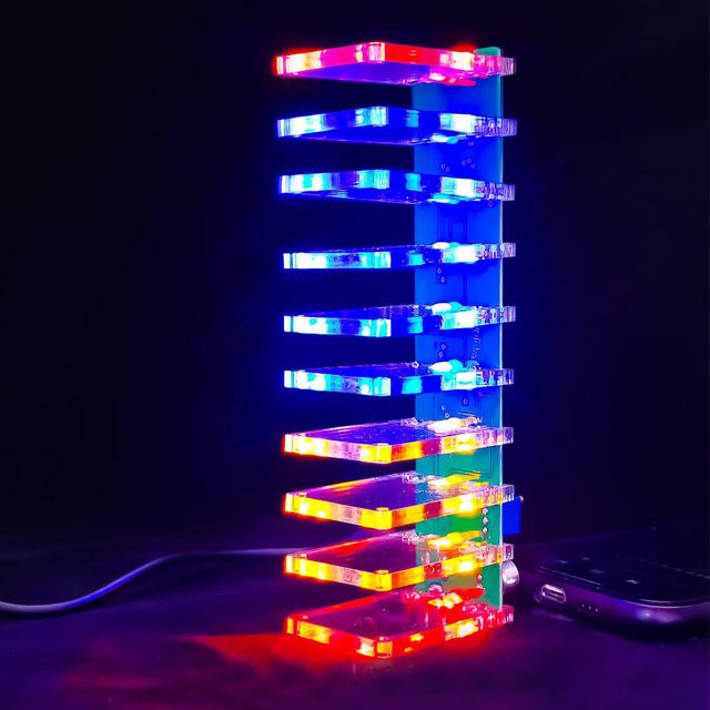 DIY LED Musik Spektrum Audio-Display Kit Kristall Säule mit LM339 und LM358 Multicolour - Bild 1