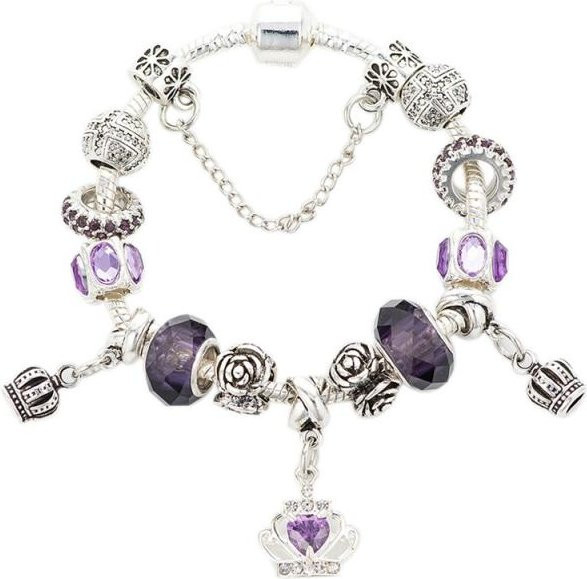 Allbestart Charm-Armband, Silber, Kristall, Kinder und Frauen, 20cm - Bild 1