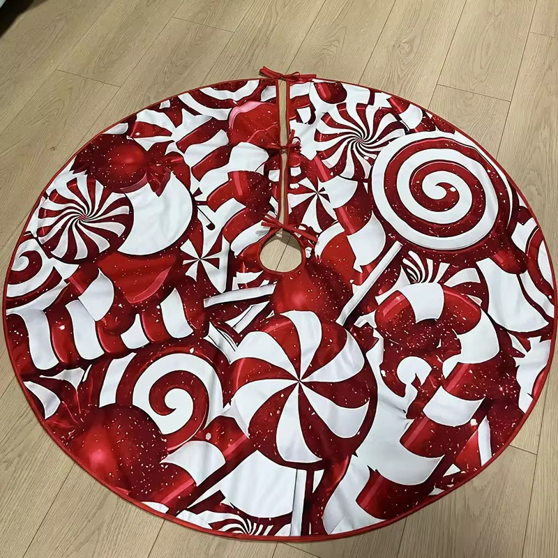 VIKAMA Candy Cane Weihnachtsbaumkleid in Rot als dekorative Heimdekoration für die Weihnachtszeit - Bild 3