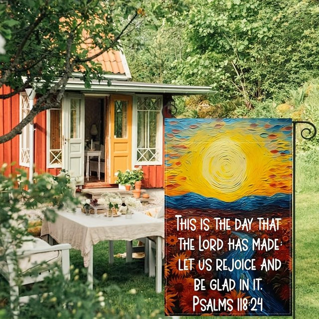 VIKAMA Rejoice And Be Glad Psalm Gartenbanner, mehrfarbig, B/H: 45 x 30 cm - Bild 1