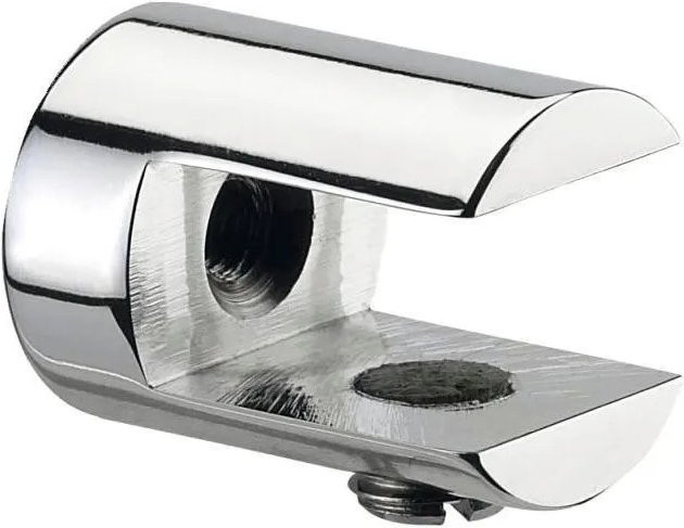 Fonsegrive Glastablar-Klemmträger Zylinder B für Glas 6-8 mm in Messing Verchromt Matt - Bild 1