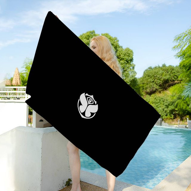 Tomorrowland Musik Mikrofaser Strandtuch JMG Household Supplies, schnelltrocknendes Handtuch in Schwarz, 30 x 30 cm - Bild 1